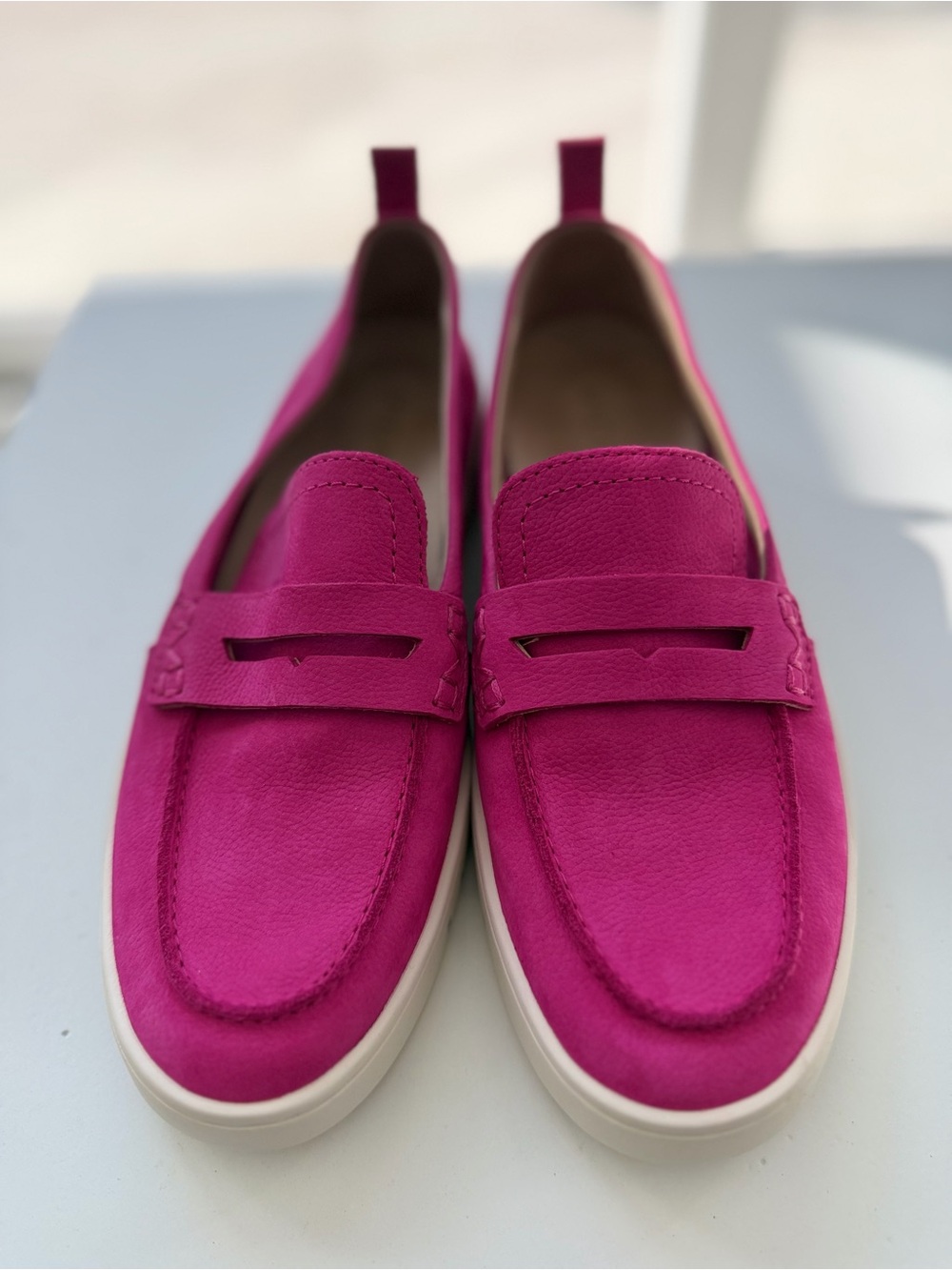 Women’s Suede Slip-On Loafers in Fuchsia